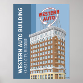 Kansas City Landmarks: Western Auto - 18 x 24 Poster