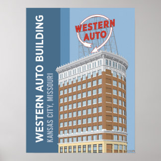 Kansas City Landmarks: Western Auto - 18 x 24 Poster