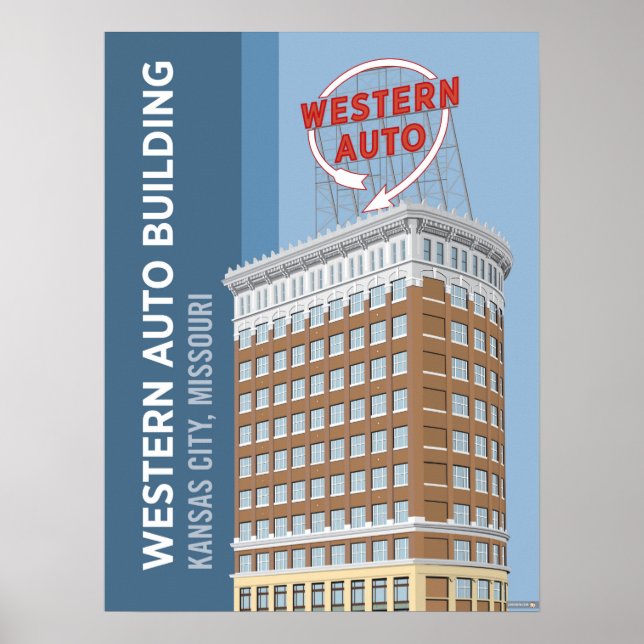 Kansas City Landmarks: Western Auto - 18 x 24 Poster (Framsidan)