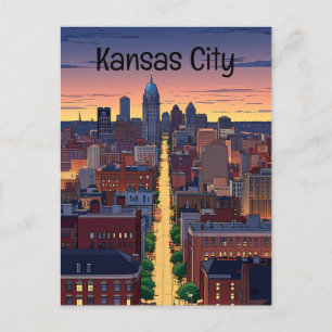 Kansas City Missouri anime stil Vykort
