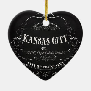 Kansas City Missouri - BBQ-huvudstad av världen Julgransprydnad Keramik