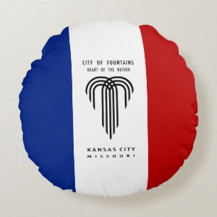 Kansas City (Missouri) City flagga Rund Kudde
