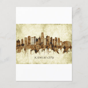 Kansas City Missouri Cityscape Inbjudan Vykort