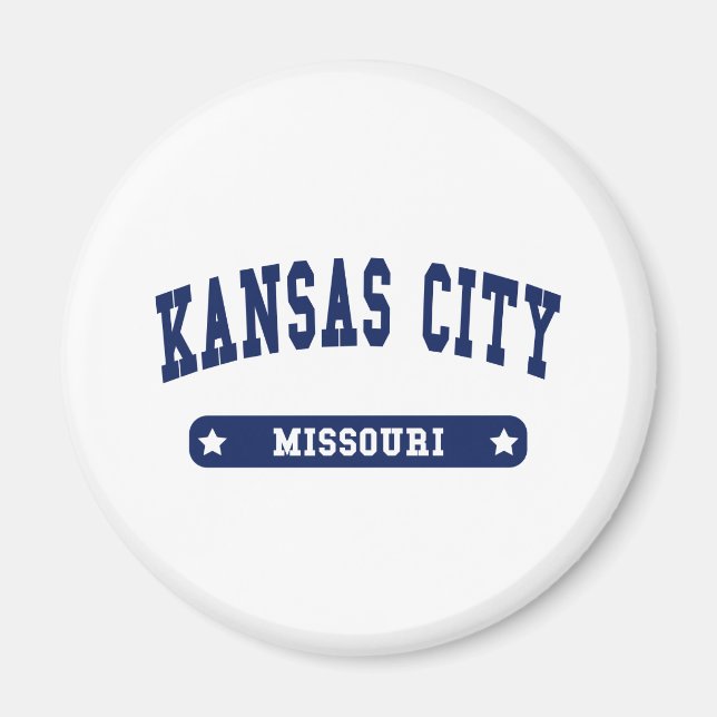 Kansas City Missouri College Stil T shirts Magnet (Framsidan)