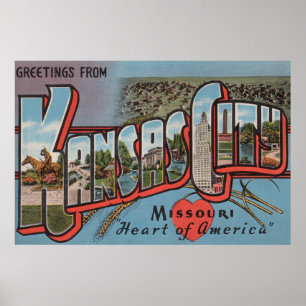Kansas City Missouri (hjärta) Poster