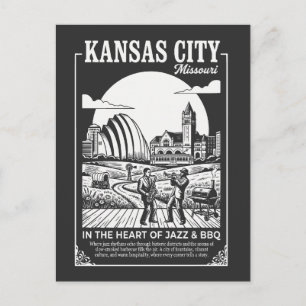Kansas City Missouri I Jazzens och BBQ:s Hjärta Vykort