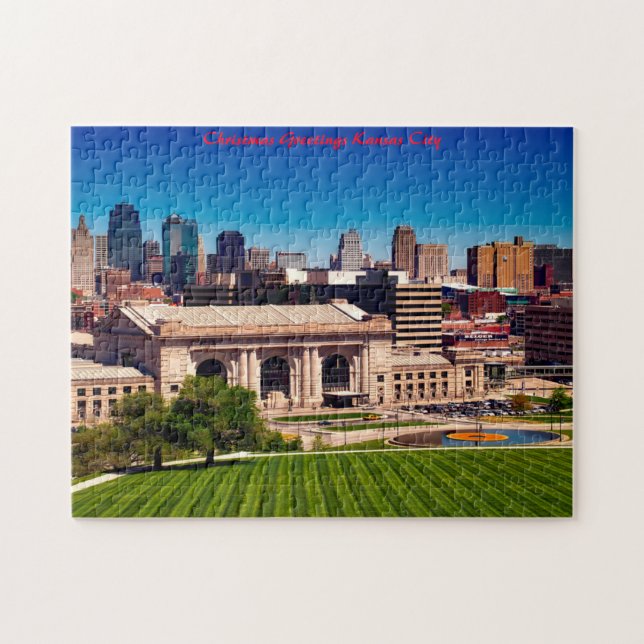 Kansas City Missouri Julhälsningar Pussel (Horisontell)