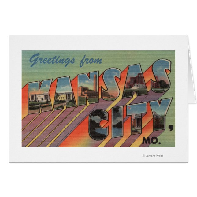 Kansas City, Missouri - Large Brev Scenes Hälsningskort (Framsidan Horizontal)