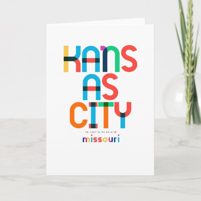 Kansas City Missouri Mid Century, Pop Art. Kort (Framsida)