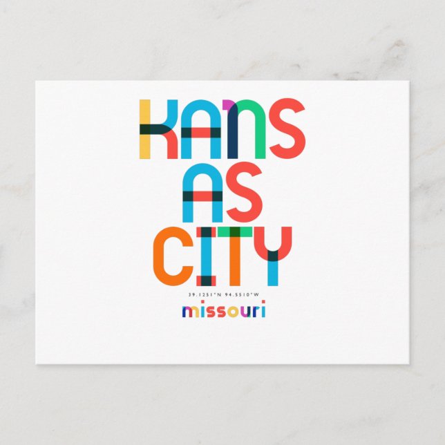Kansas City Missouri Mid Century, Pop Art. Vykort (Framsida)