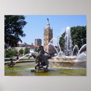 Kansas City, Missouri Plaza Fontän Poster
