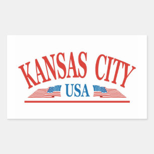 Kansas City Missouri Rektangulärt Klistermärke