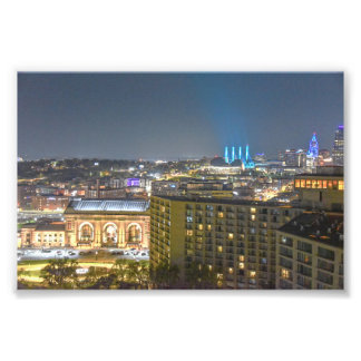 Kansas City, Missouri, Siluett på natten Fototryck