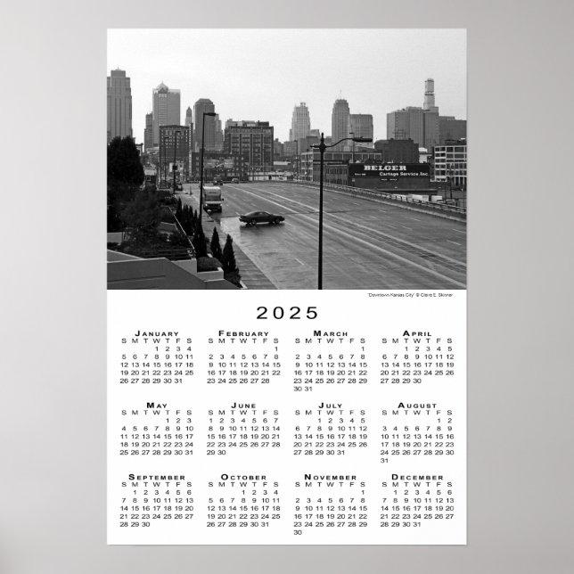Kansas City, Missouri Skyline 2025 Calendar Poster (Framsidan)