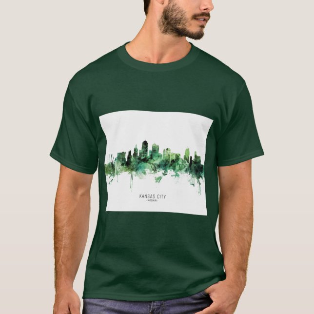 Kansas City Missouri Skyline 5 T Shirt (Framsida)