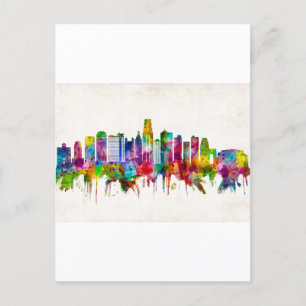 Kansas City Missouri Skyline Inbjudan Vykort