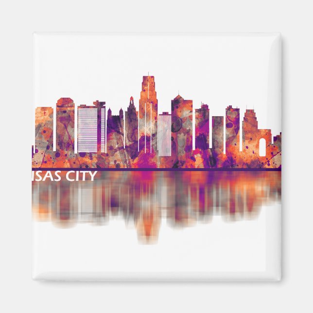 Kansas City Missouri Skyline Magnet (Framsidan)