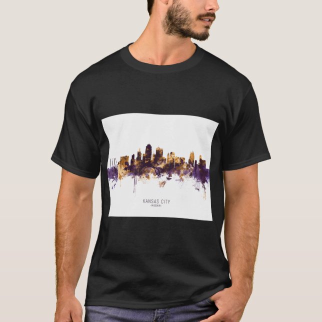 Kansas City Missouri Skyline Oversized 5 T Shirt (Framsida)