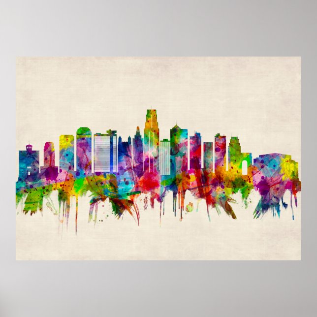 Kansas City Missouri Skyline Poster (Framsidan)