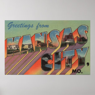 Kansas City Missouri - stora brevplatser Poster