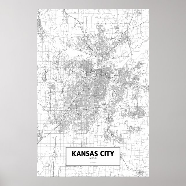 Kansas City, Missouri (svart på vitt) Poster (Framsidan)