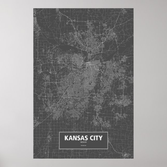 Kansas City, Missouri (svart) Poster (Framsidan)