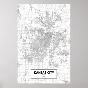 Kansas City Missouri (svarten på vit) Poster