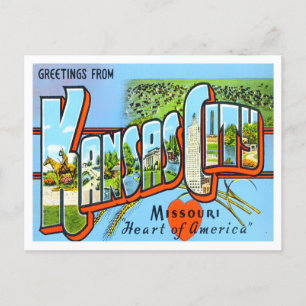 Kansas City, Missouri Vintage Big Brev Postcard Vykort