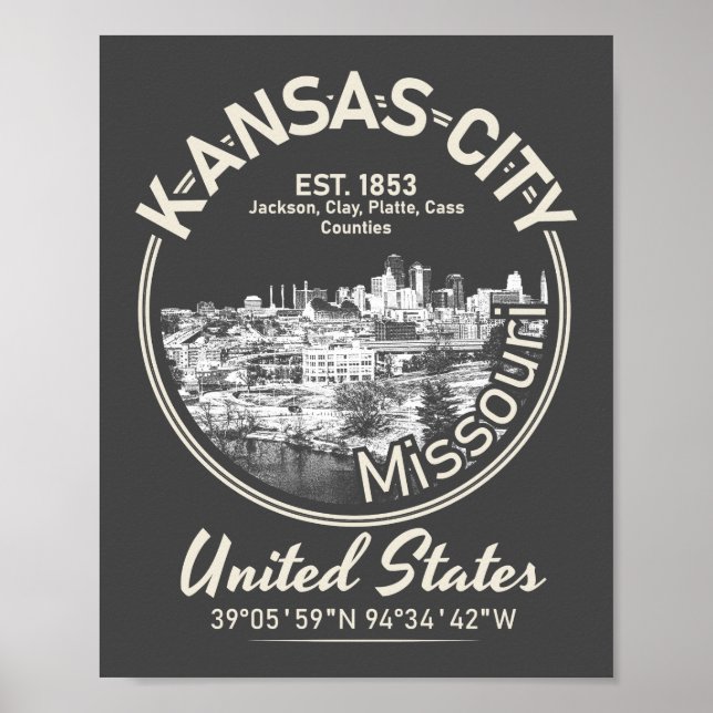 KANSAS CITY - MISSOURI VINTAGE POSTER (Framsidan)