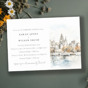 Kansas City Missouri Watercolor Rehearsal Dinner Inbjudningar
