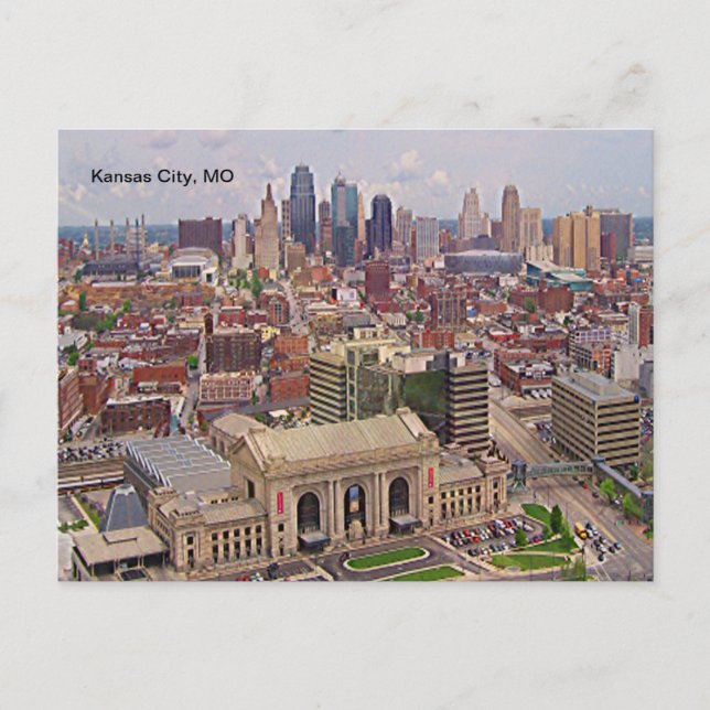 Kansas City, MO Siluett Minnesmärke Liberty område Vykort (Framsida)
