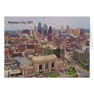 Kansas City, MO Skyline Memorial Liberty Area Hälsningskort