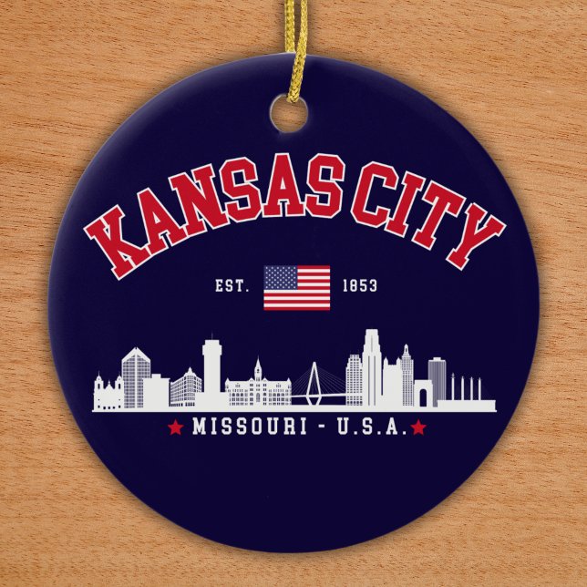 Kansas City Modern Skyline Souvenir Julgransprydnad Keramik (Skapare uppladdad)