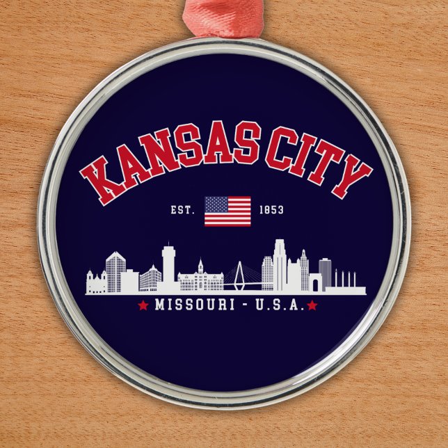 Kansas City Modern Skyline Souvenir Julgransprydnad Metall (Skapare uppladdad)