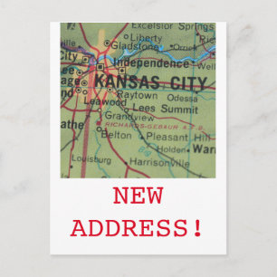 Kansas City Ny adress kungörelse Meddelande Vykort
