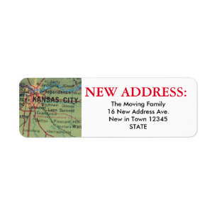 Kansas City Ny adress Label Returadress Etikett