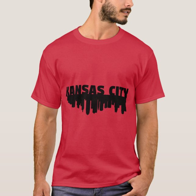 Kansas City och Skyline White Oversized T Shirt (Framsida)