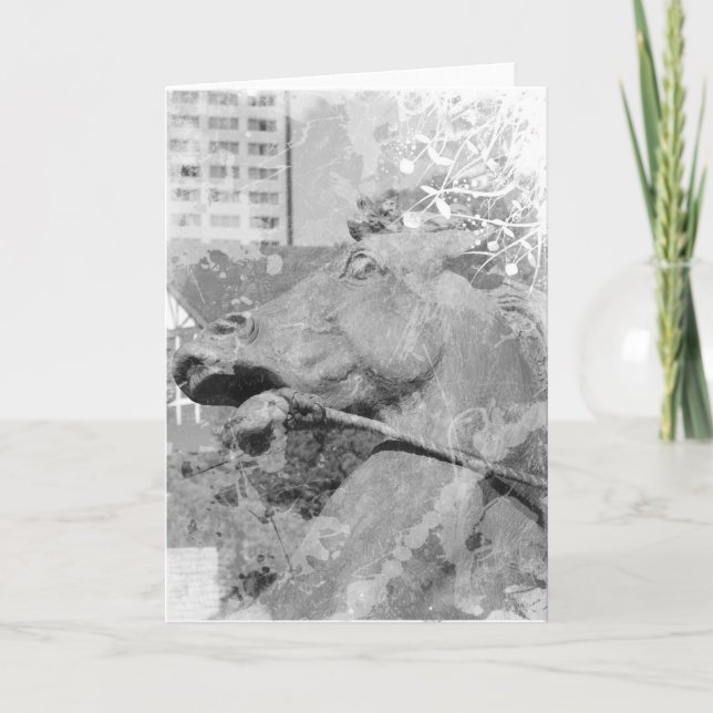 Kansas City Plaza Horse Black and White Kort (Framsida)