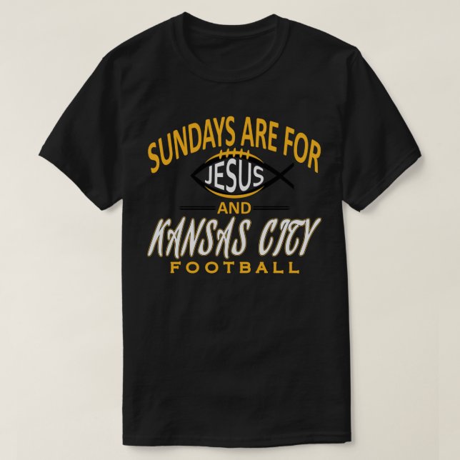 Kansas City Pro och Jesus på Söndag T Shirt (Design framsida)