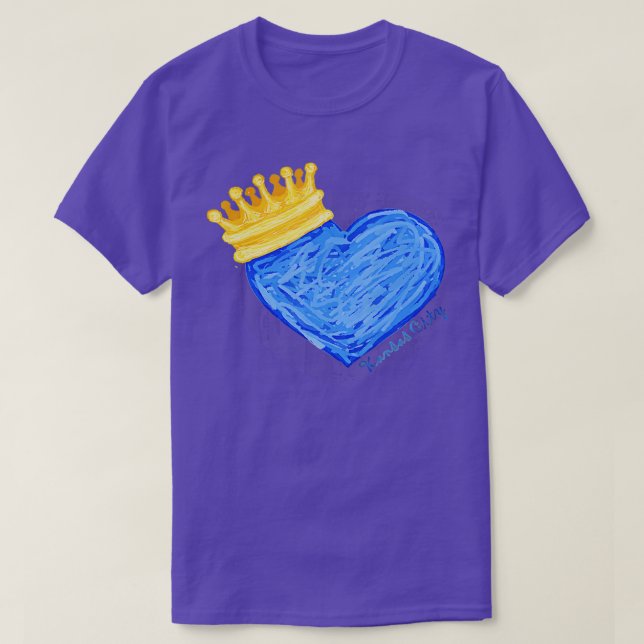 Kansas City Royal Blue Heart och Krona T Shirt (Design framsida)