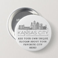 Kansas City Skyline | Anpassningsbar Slogan Button