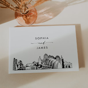 Kansas City Skyline Bröllop Guest Bok