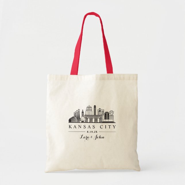 Kansas City Skyline Bröllop Välkommen Bag Tygkasse (Framsidan)