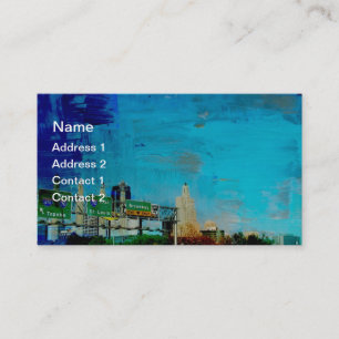 Kansas City Skyline Grunge Visitkort