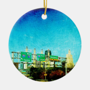 Kansas City Skyline Julgransprydnad Keramik