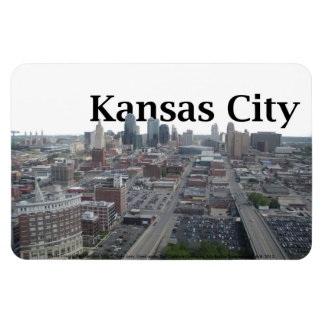 Kansas City Skyline med Kansas City i Himlar Magnet