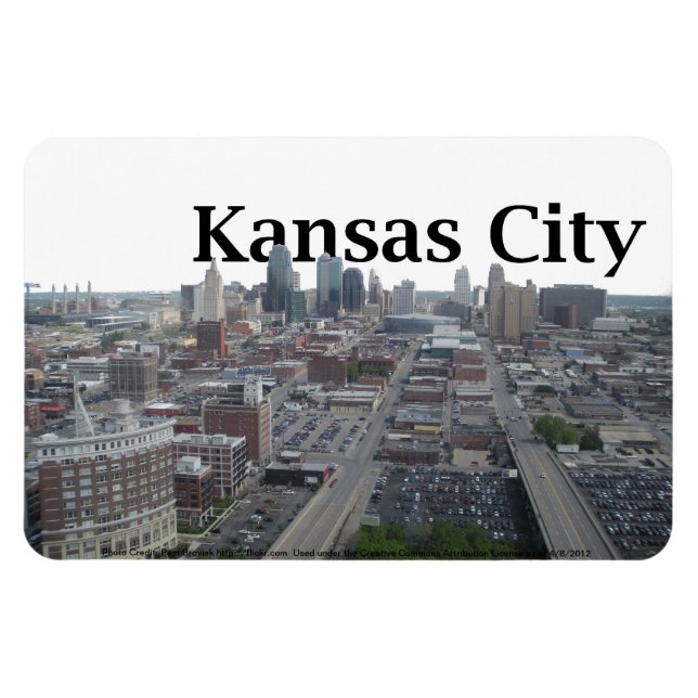 Kansas City Skyline med Kansas City i Himlar Magnet (Horisontell)
