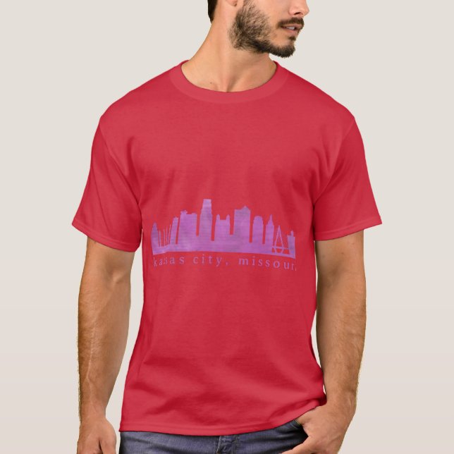 Kansas City Skyline Paint 4 T Shirt (Framsida)