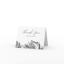 Kansas City Skyline Sketch Blank - tackkort