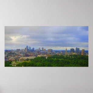 Kansas City Skyline Skriv ut Poster